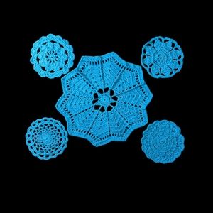 Table Top Crochet Kitchen Doily And Coasters Handmade